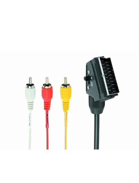 Cable euroconector Scart a 3 Rca Bidireccional / Cablexpert Ccv-519-001