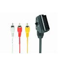 Cable euroconector Scart a 3 Rca Bidireccional / Cablexpert Ccv-519-001
