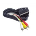 Cable euroconector Scart a 3 Rca Bidireccional / Cablexpert Ccv-519-001