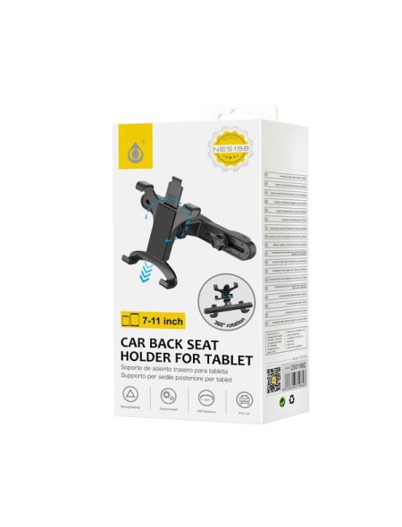 Soporte Universal tablet reposacabezas Negro / NE5198 / Hasta 11 Pulgadas / 360º Ajustable